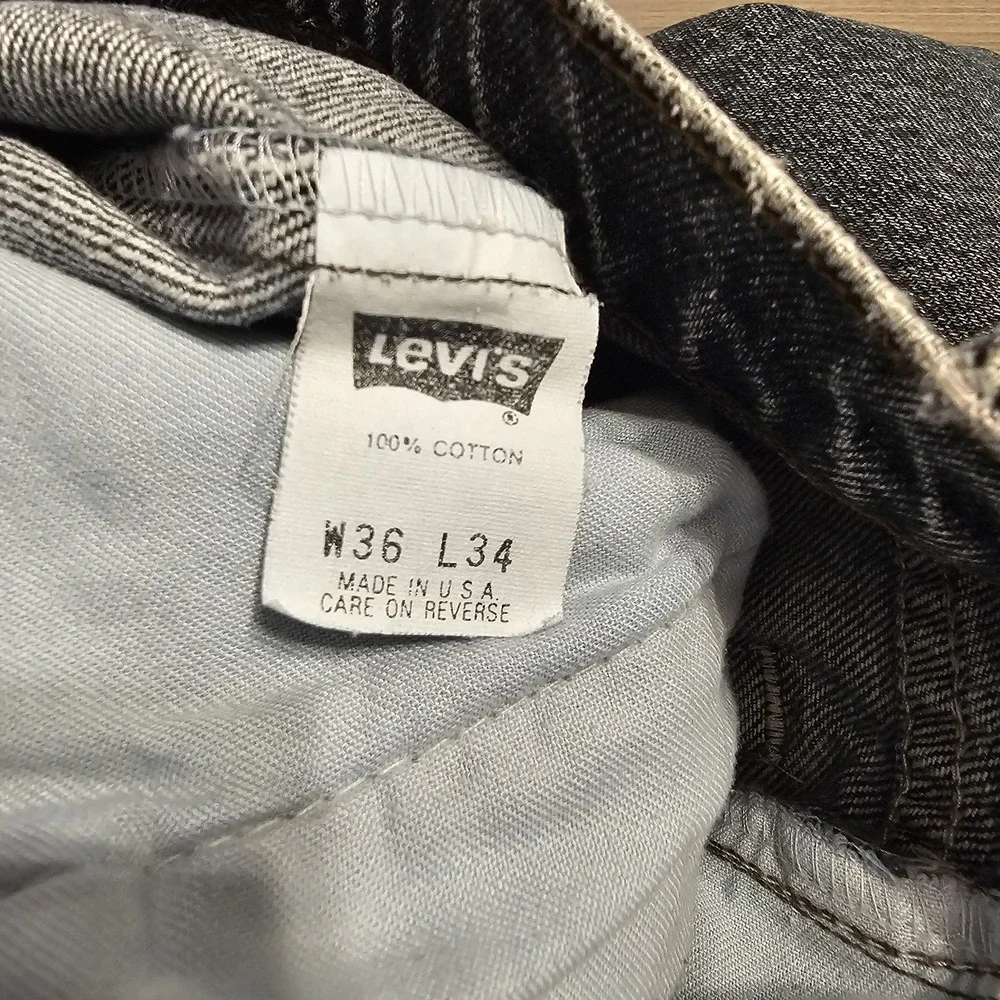 VTG‎ Levi's 550 Jeans 36x34 Actual 34x33 Black Acid Wash Made in USA 90s
